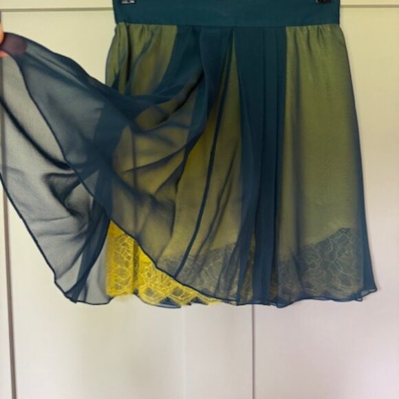 BNWT Fleur Du Mal Blouse + SKirt silk + attached neon lingerie - Picture 16 of 16